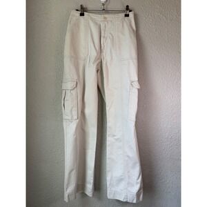 Y2K Abercrombie Fitch Cream Cargo Pants Women Size 25 Utility Pockets